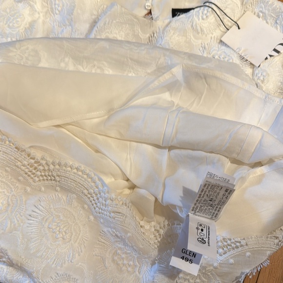 ZARA | TEXTURED Lace MINI DRESS | size M | White - Picture 6 of 8